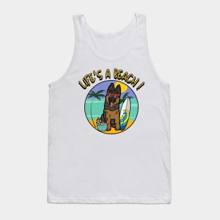 Funny guard dog is chilling on the beach Tank Top